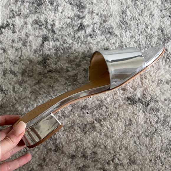 SCHUTZ ‘Elke’ Mirrored Slide Sandal Heel - Picture 9 of 10